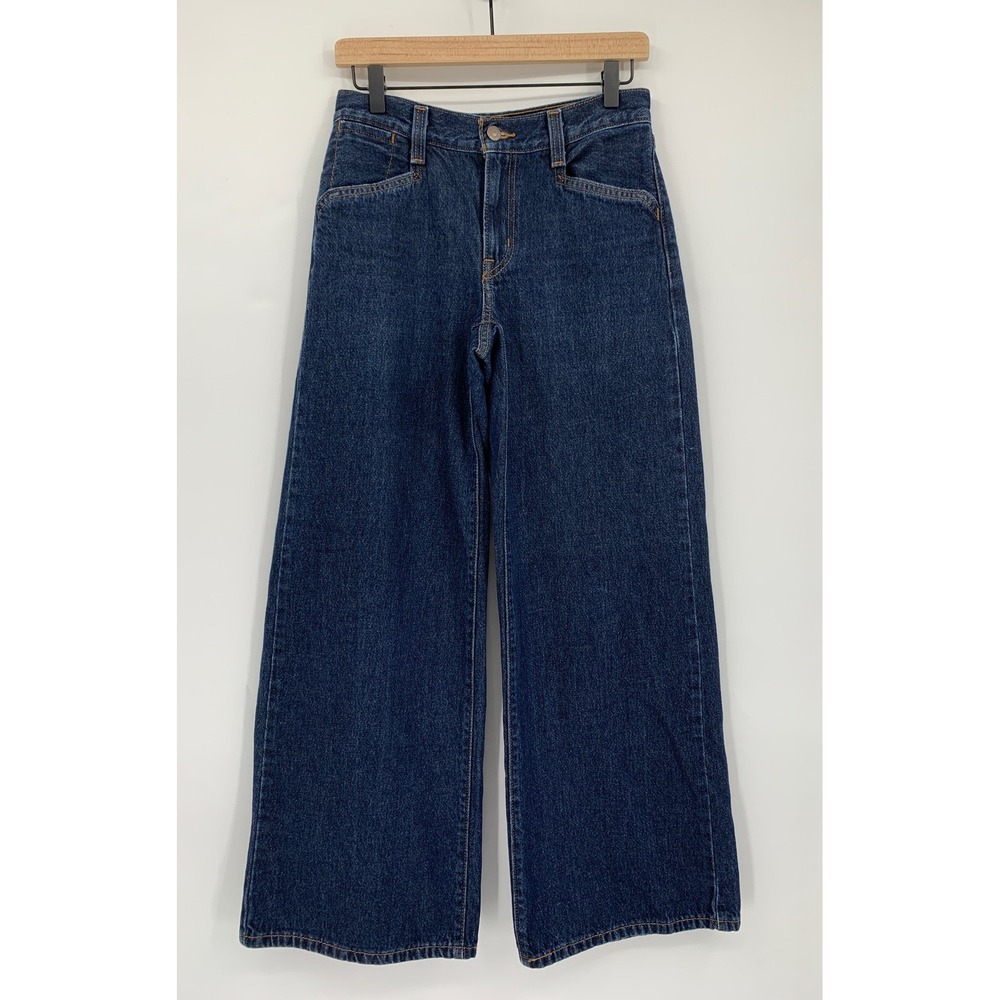 Levis Wide Leg Jeans Womens 25 Blue 94 Baggy Wide Leg Dark Wash Denim Pants
